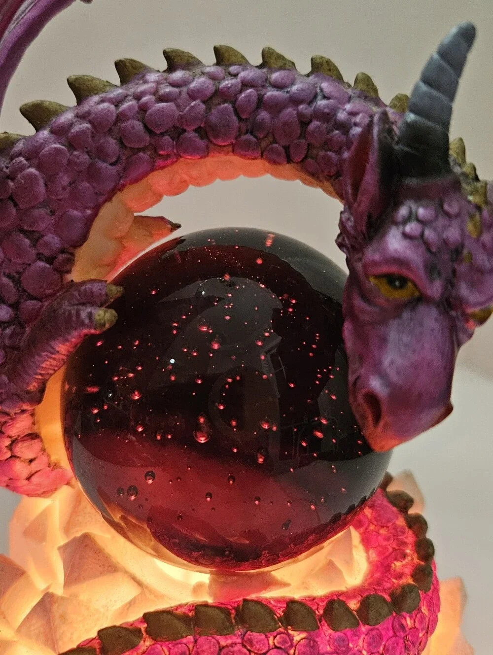 Vintage Purple Dragon Crystal Geode Cave LED Lamp Night Light